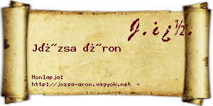 Józsa Áron névjegykártya